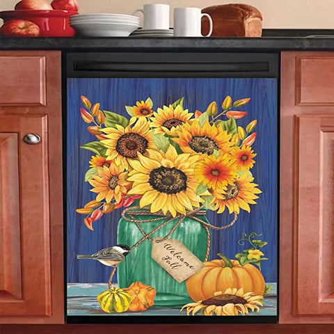 Happy Thanksgiving Kitchen Dishwasher Cover Decor Art Housewarming Gifts Home Decorations ND