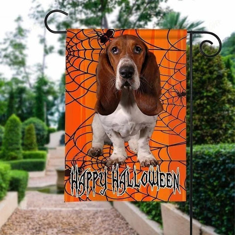 Happy Halloween Dog Spider Double Sided Halloween Garden Flag For Outdoor Yard Decoration Home Decor ND