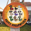 Happy Hallowiener Dachshund Round Wood Sign, Cute Dog Sign, Halloween Gifts For Dog Lovers, Dachshund Gifts, Halloween Decor HN