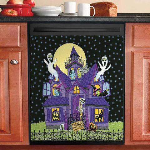 Haunted House Castle Halloween Kitchen Dishwasher Cover Decor Art Housewarming Gifts Home Decorations ND