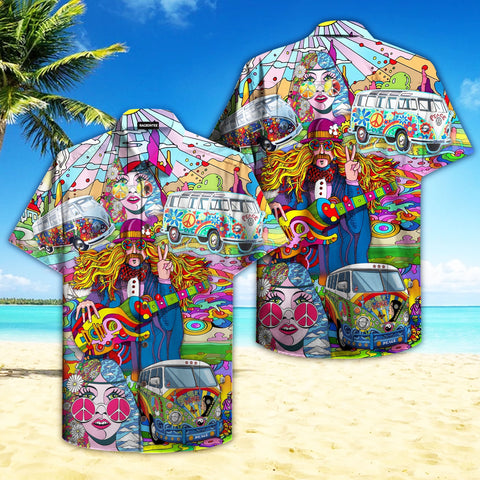 Hippie Peace Life Hawaiian Shirt Summer Beach Clothes Outfit For Men Women ND