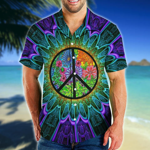 Hippie Flower Hawaiian Shirt Summer Beach Clothes Outfit For Men Women ND