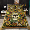 Hippie Skull Sunflower Bedding Set Bedspread Duvet Cover Set Home Decor ND