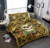 Hippie Skull Sunflower Bedding Set Bedspread Duvet Cover Set Home Decor ND