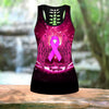 Breast cancer warrior ribbon legging + hollow tank combo HAC180403