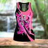 Breast cancer survivor ribbon legging + hollow tank combo HAC210402