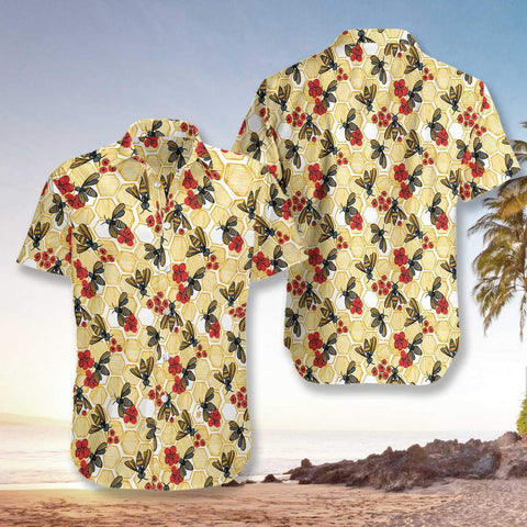 Honey Bee Hawaiian Shirt Summer Beach Clothes Outfit For Men Women ND