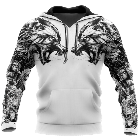 Tattoo Wolf Hoodie T Shirt For Men and Women HAC300502-NM