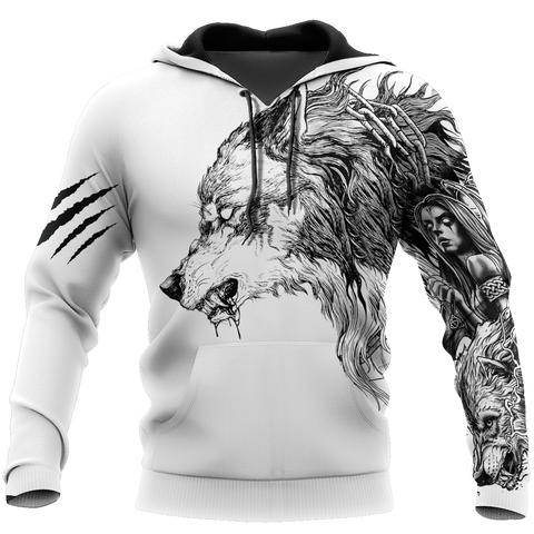 Tattoo Wolf Hoodie T Shirt For Men and Women HAC290501-NM