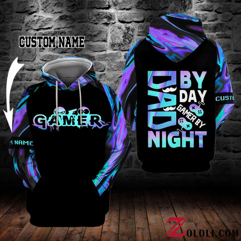 Dad by day gamer by night Hoodie 3D Custom LKT