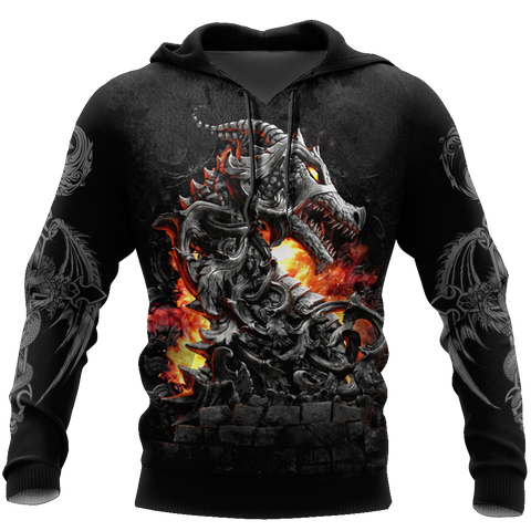 Men Hoodie 3D Armor Tattoo and Dungeon Dragon Hoodie HAC140103