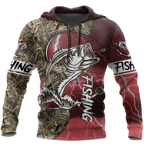 Men Hoodie HC Bass fishing Sport - Red version