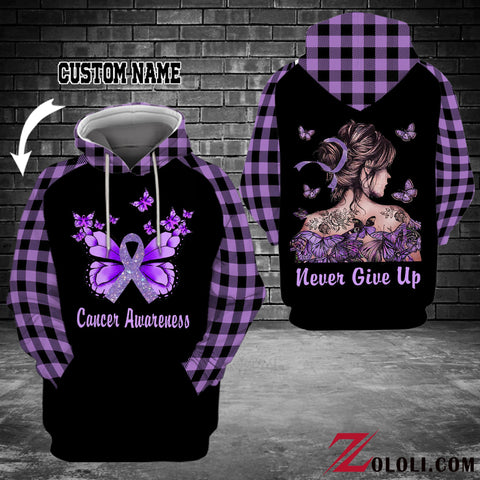 Butterfly All Cancer Awareness Hoodie 3D custom TXX