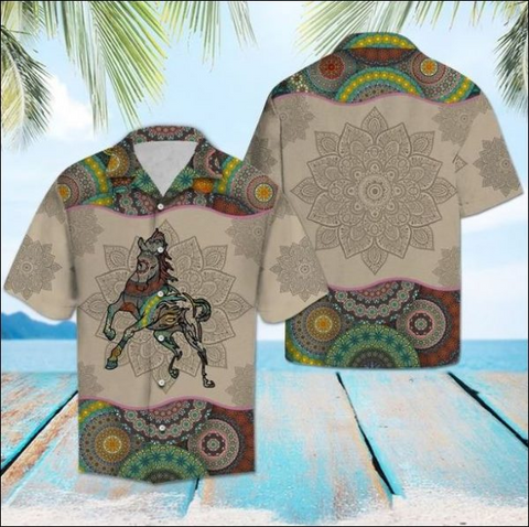 Horse Mandala Hawaiian Shirt Summer Beach Clothes Outfit For Men Women ND
