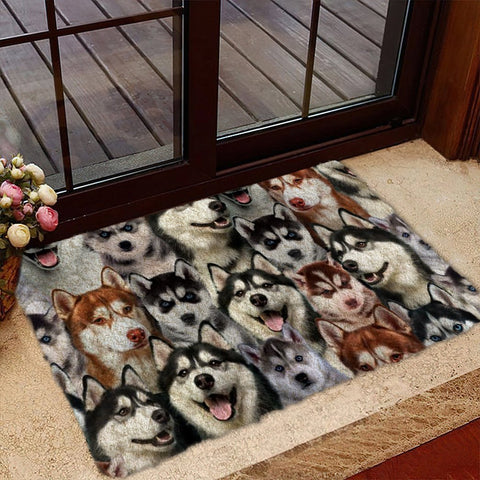 A Bunch Of Huskies Doormat gift for Husky dog lovers Doormat