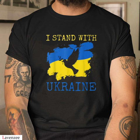 I Stand With Ukraine Shirt Peace Dove Shirt Ukraine Lovers Ukraine Support Shirt HN