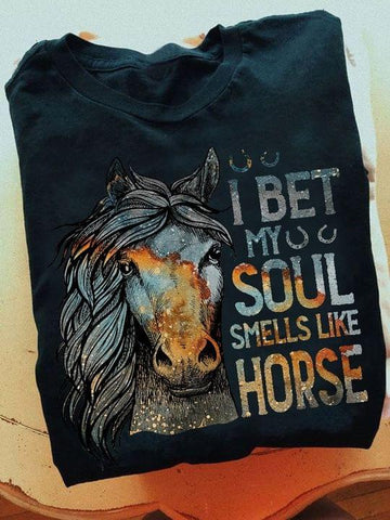 I Bet My Soul Smells Like Horses T-shirt Horse Shirt Gift For Horse Lovers