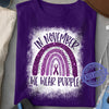 Alzheimer's Awareness In November We Wear Purple Shirt Rainbow Purple Ribbon Alzheimer's T-shirt Gifts for Mom, Gandma