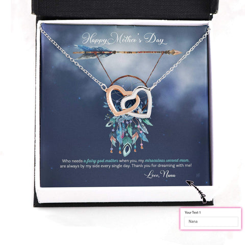 Bonus Mom Necklace: Gift For Mother's Day My Miraculous Second Mom, Dreamcatcher Message Card HN