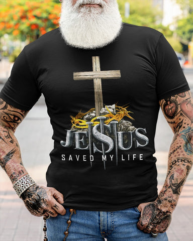 Jesus Saved My Life T-shirt Mens Jesus Shirt Christian Gift
