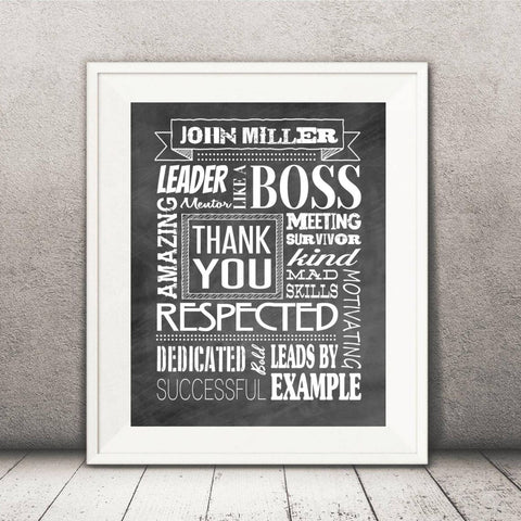 Leader Mentor Thank You Poster, Custom Boss Wall Art Print, Personalized Boss Gift, Boss Day Gift Ideas, Best Gift For Boss