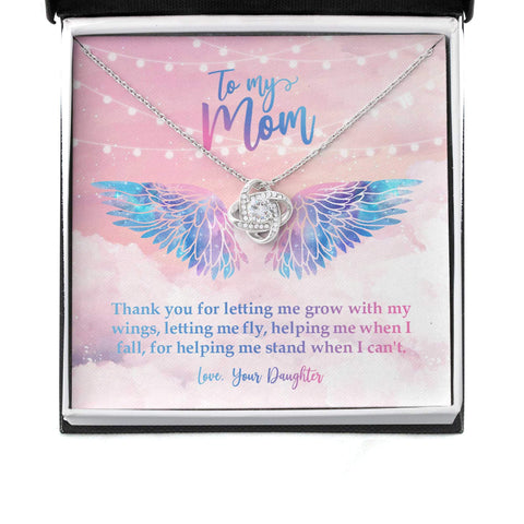 Thank You For Letting Me Grow With My Wings Message Card Necklace Gifts for Mom HN
