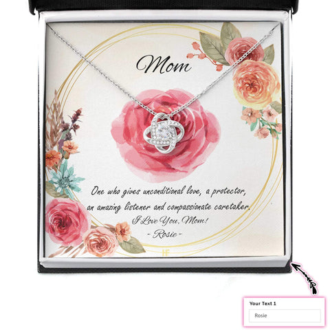 Carnation Gift For Your Mommy Custom Message Card Necklace Gifts For Mom HN