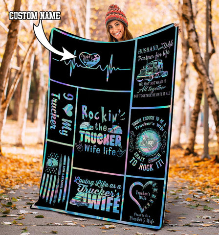 Trucker's Wife Fleece Blanket TXX