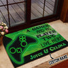 A gamer and his player two live here doormat Custom TTM