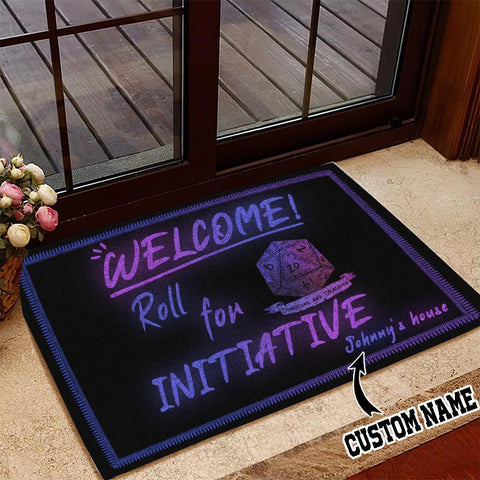 Welcome Roll for Initiative RPG Dungeons and Dragons Doormat