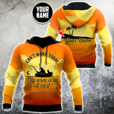 Men Hoodie My arm is in a cast Fishing custom name design 3d print shirts