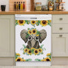 Elephant Sunflower Dishwasher Cover Kitchen Decor HT