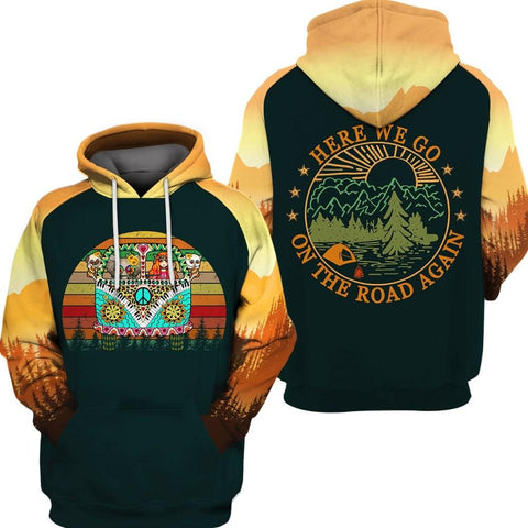 Here We Go On The Road Again Hippie Camping 3D All Over Printed Shirt