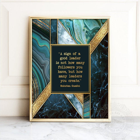 Mentor Gift, Thank You Gift for Mentor, Mahatma Gandhi Quote, A Sign of a Good Leader Poster, Mentor Teacher Gift, Boss Day Gift Ideas