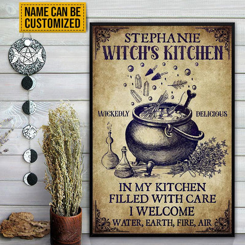 Witch Kitchen Water Earth Fire Air Custom Poster, Halloween Decorations Indoor, Spirits Halloween, Witch Gift, Witchcraft, Wiccan, Witchery, Witch Decorations