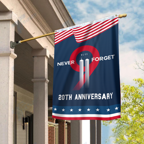 Patriot Flag Never Forget 9.11 Two Towers- 20th Anniversary Vertical Flag (2 Grommets)