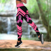 Breast cancer survivor ribbon legging + hollow tank combo HAC210402