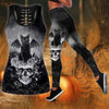 Halloween Tank top Leggings Black cat and Skull Tank Top + Legging