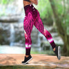 Breast cancer warrior ribbon legging + hollow tank combo HAC180403