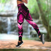 Breast cancer warrior ribbon legging + hollow tank combo HAC270404