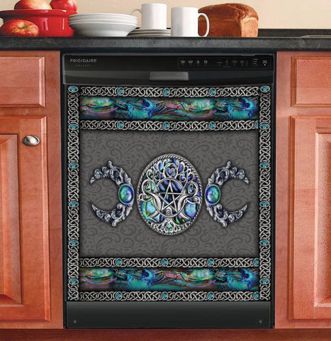 Mystery Spirit Triple Moon Witch Dishwasher Cover Kitchen Decor Farmhouse Decorations HT