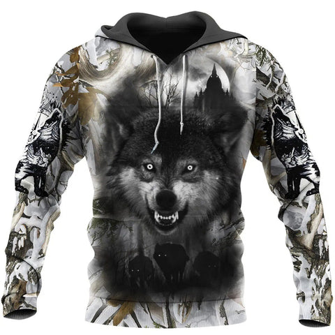 Men Hoodie Wolf Hoodie T Shirt For Men and Women NM17042002