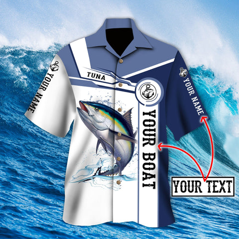 Custom name Tuna fishing Catch and Release 3D Design Fishing Hawaii Shirt