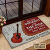 Personalized Acoustic Old Couple Live Here Customized Doormat