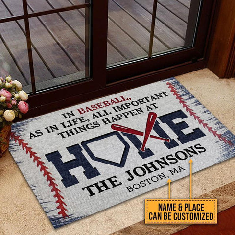 Personalized Baseball Important Things Customized Doormat