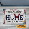 Personalized Baseball Important Things Customized Doormat