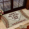 Personalized Baseball No Plate Like Home Customized Doormat