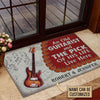 Personalized Bass Guitar Old Couple Live Here Customized Doormat