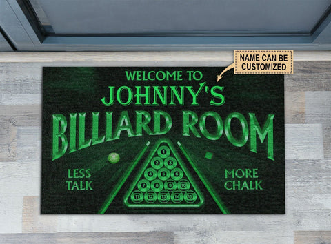 Personalized Billiard Club Welcome Customized Doormat