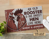 Personalized Chicken Couple Rooster And Hen Live Here Customized Doormat